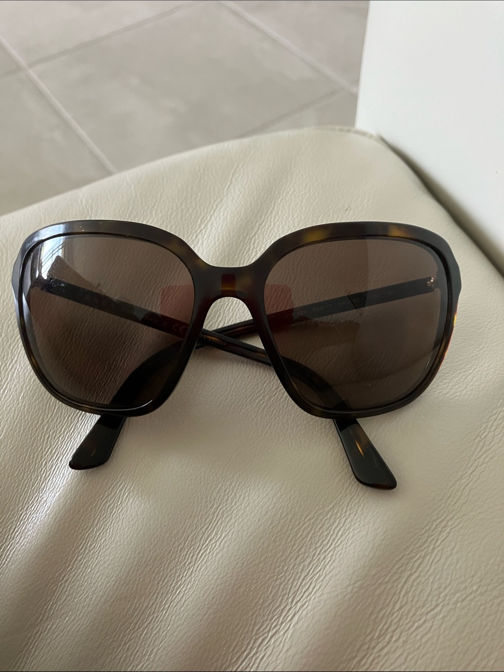 Prada Oversized Tortoiseshell Sunglasses with Brown Lenses with a Case